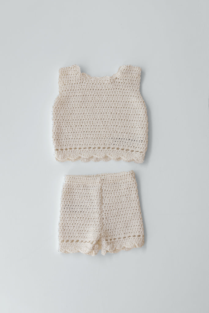 Ot - Hand crocheted shorts - natural