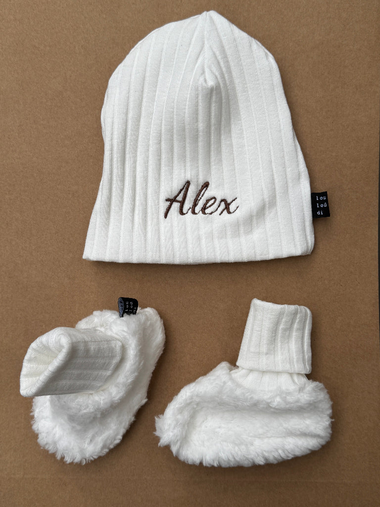 Personalized Giftbox - Luxe Baby Essentials Small - kleur Milk white