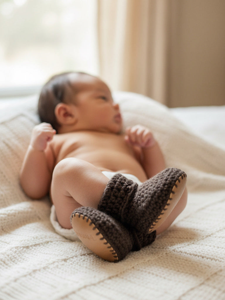 Sem baby shoes wool leather handmade - Main Image