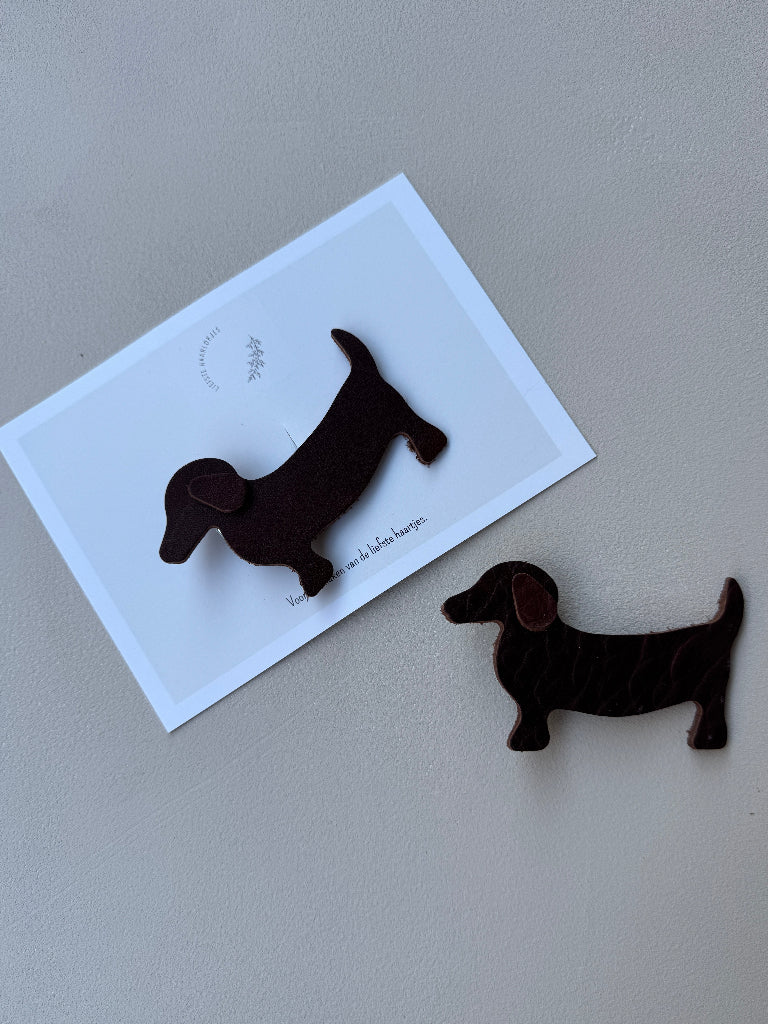 Teckel - accessoire clip - leder