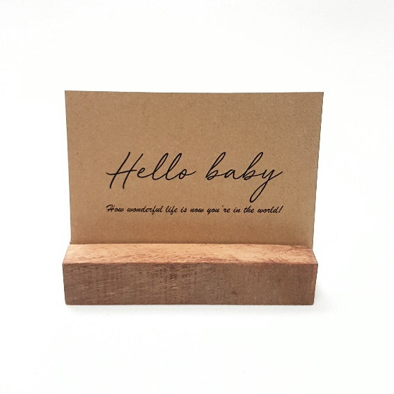wood block card holder