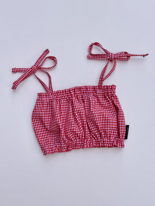 Gingham - Ruffle Top - Katoen