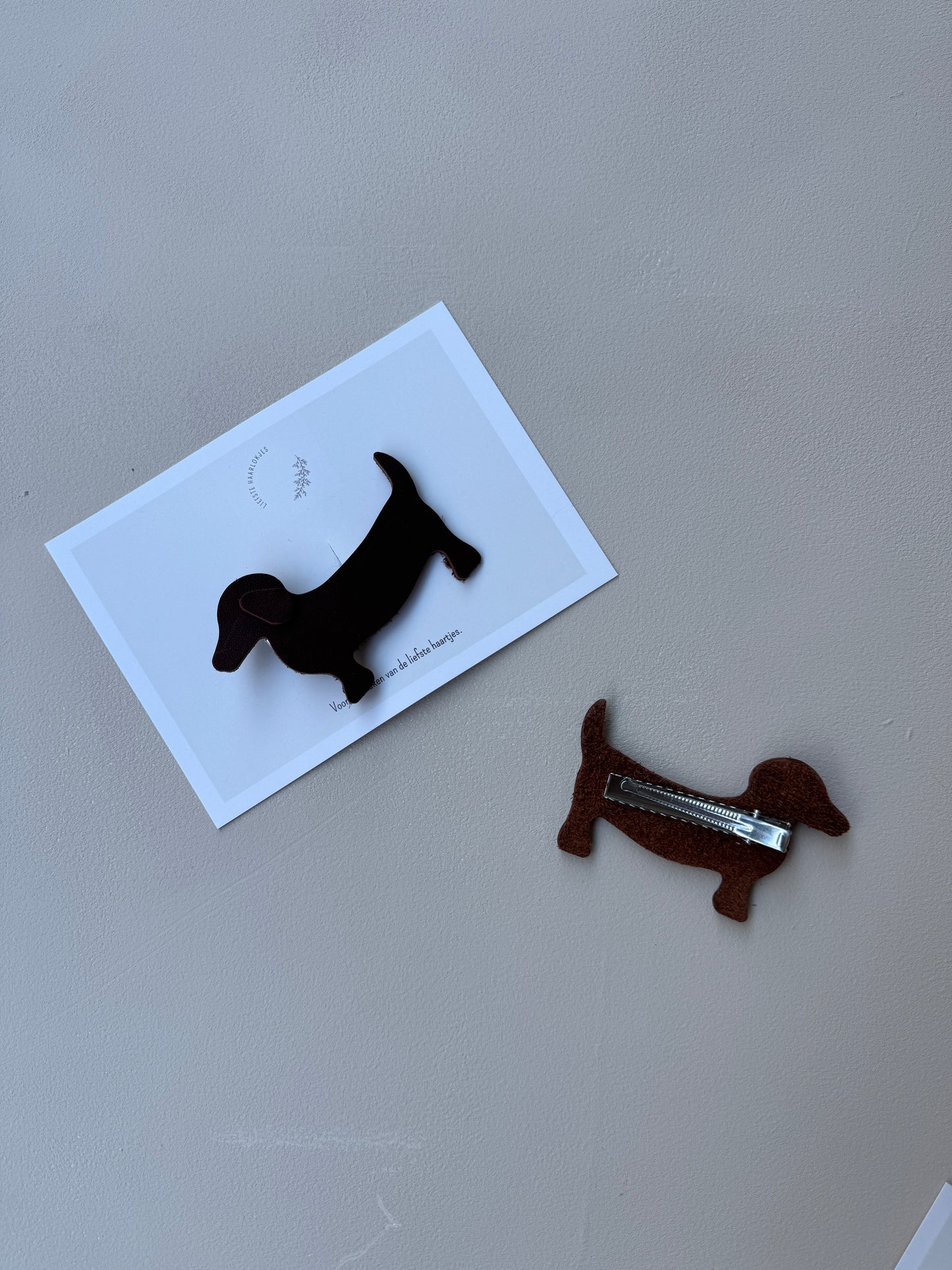 Teckel - accessoire clip - leder