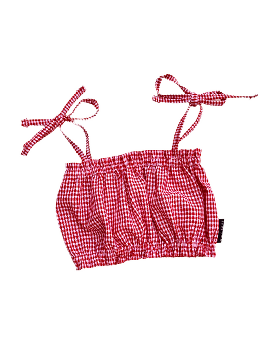 Gingham - Ruffle Top - Katoen