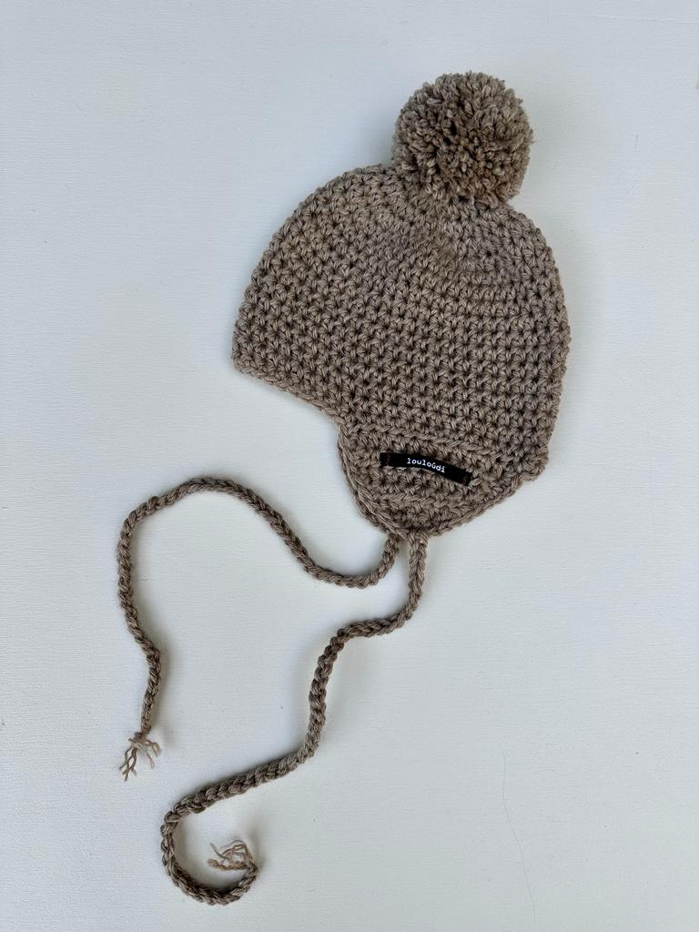 Crochet pompon beanie