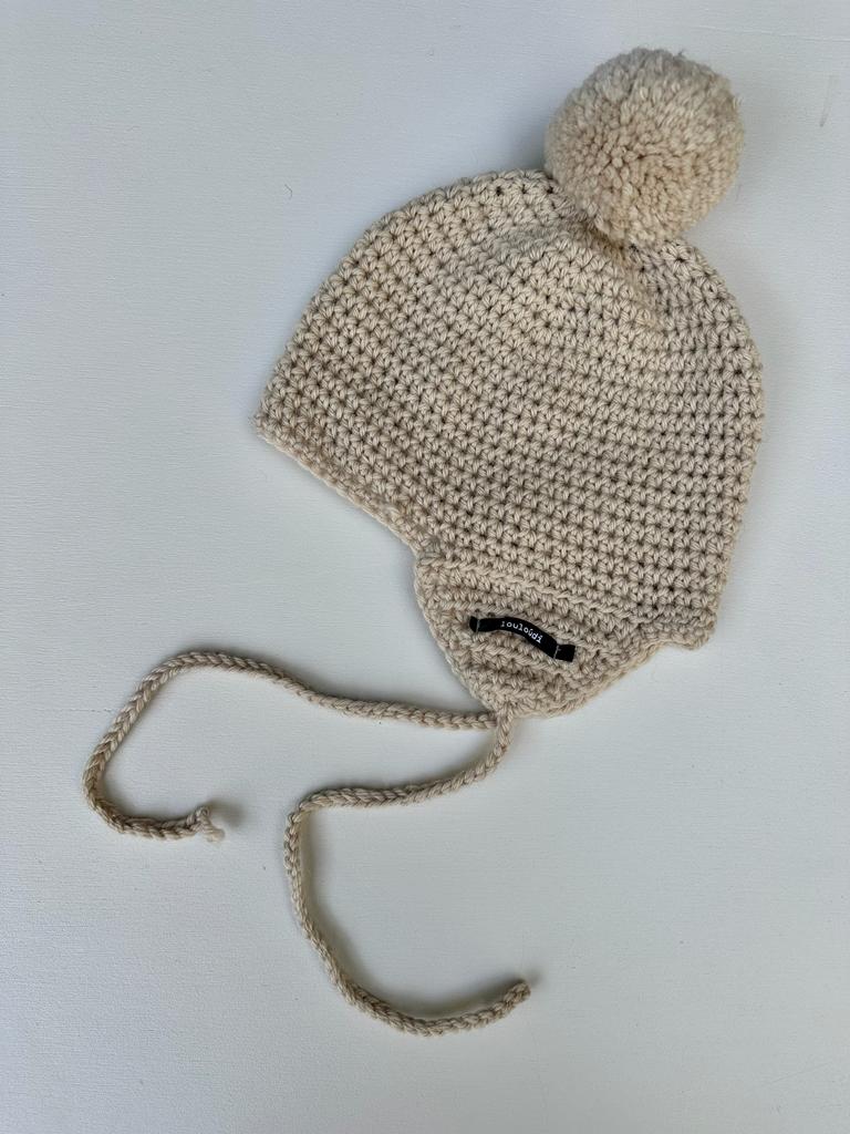 Crochet pompon beanie