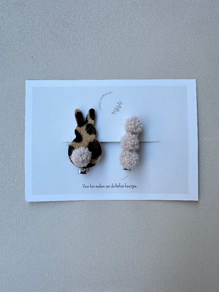 Konijn - accessoire clip - leder