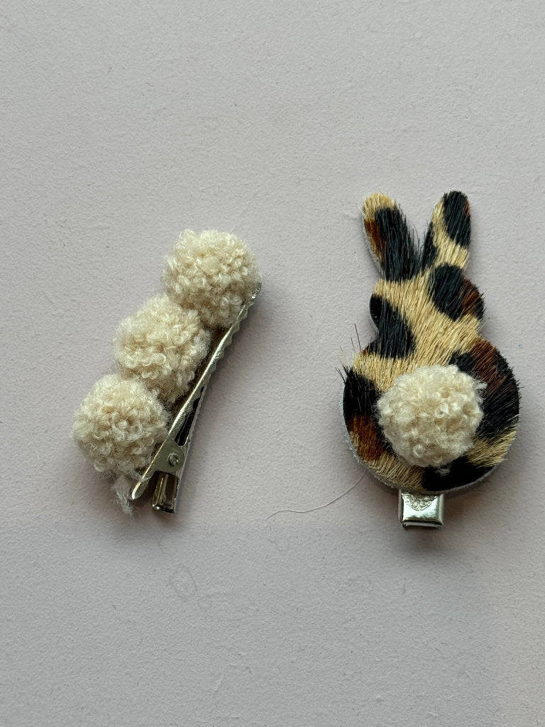 Konijn - accessoire clip - leder