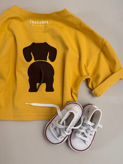 Dachs - Oversized shirt - Teckelprint met staartje