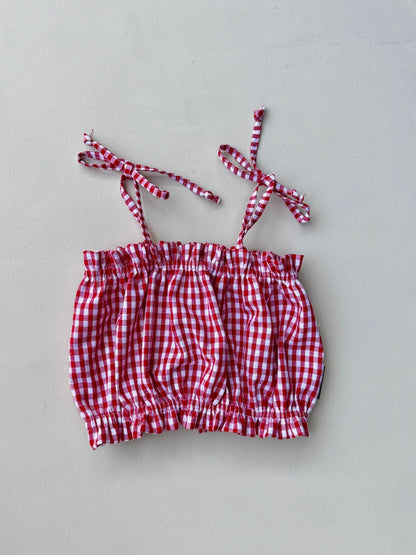 Gingham - Ruffle Top - Cotton
