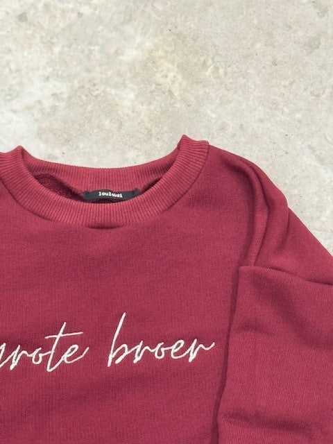 Son - Family sweater/aankondigingstrui - Bordeauxrood