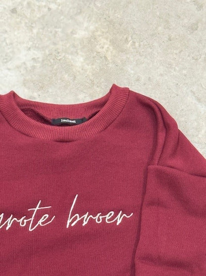Son - Family sweater/aankondigingstrui - Bordeauxrood