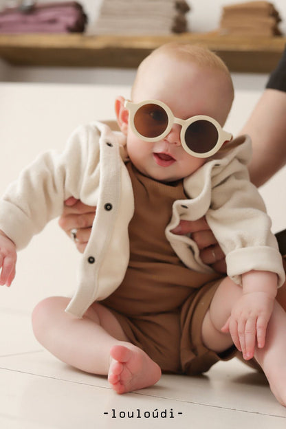 easy ribbed onesie shorts - chocolate