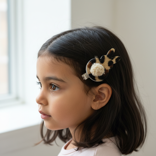 Konijn - accessoire clip - leder