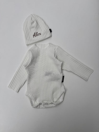 Personalized Giftbox - Luxe Baby Essentials Medium - kleur Milk white