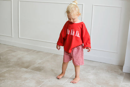 Tus - Oversized shirt - Rood met oh la la print
