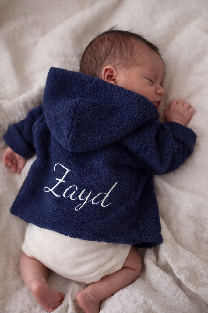 Syp - Teddy jasje met capuchon - Katoenfleece - Personaliseren mogelijk