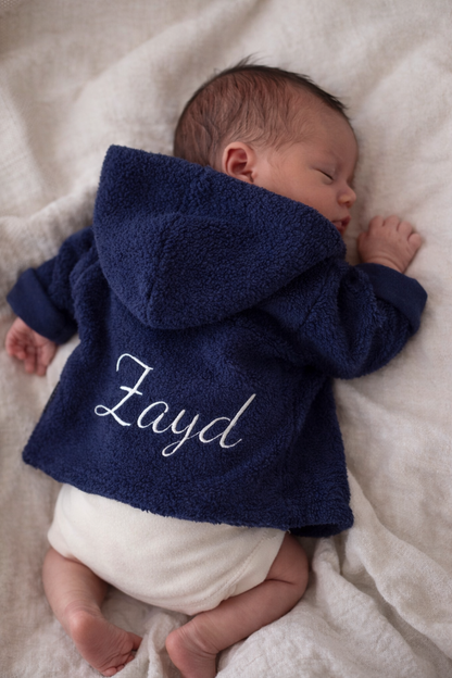 Syp - Teddy jasje met capuchon - Katoenfleece - Personaliseren mogelijk