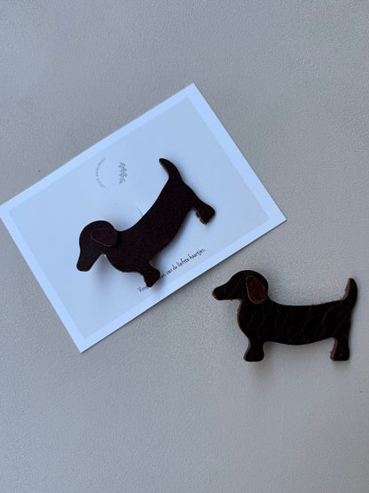 Teckel - accessoire clip - leder