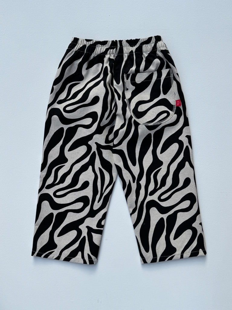 Zazu - broek met zebraprint - katoenen canvas