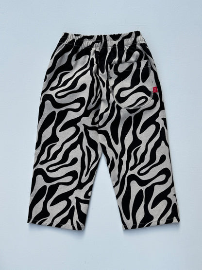 Zazu - broek met zebraprint - katoenen canvas
