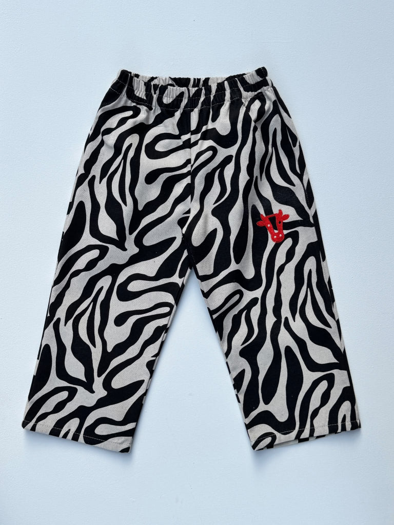 Zazu - broek met zebraprint - katoenen canvas