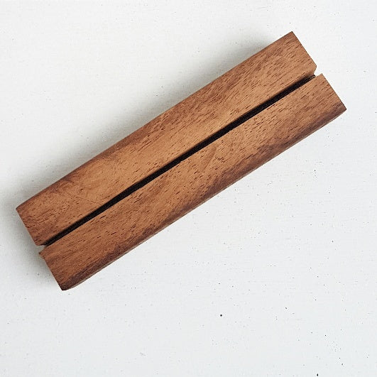wood block card holder