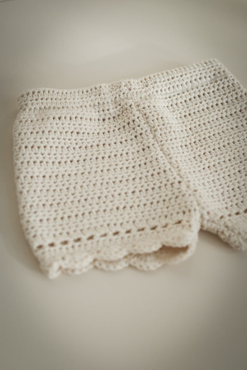 hand crocheted shorts - natural