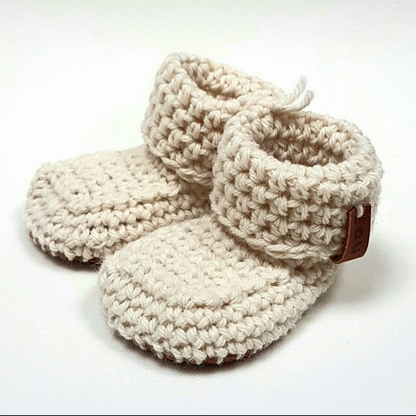 Sem | Baby booties wool & leather