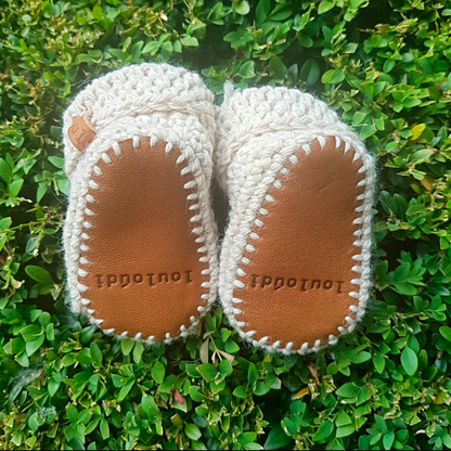 Sem | Baby booties wool & leather