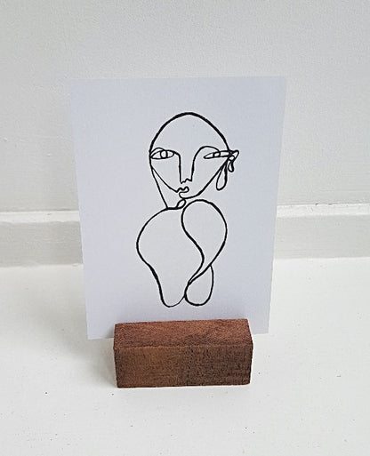 wood block card holder